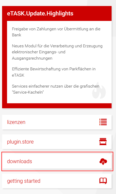 Screenshot Bereich "Downloads"